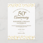 50e Jubileum Golden Hearts verander de datum Aankondigingskaart (Voorkant)