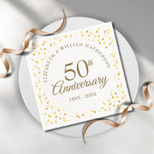 50e Jubileum Golden Love Hearts Confetti Servet