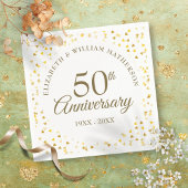 50e Jubileum Golden Love Hearts Confetti Servet