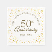 50e Jubileum Golden Love Hearts Confetti Servet (Voorkant)
