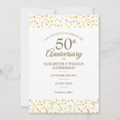 50e Jubileum Golden Love Hearts Save the Date Kaart (Voorkant)