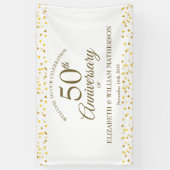 50e Jubileum Golden Love Hearts Welkom Spandoek (Verticaal)