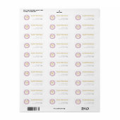 50e Jubileum Golden Pink Floral Adresetiketten Etiket (Full Sheet)