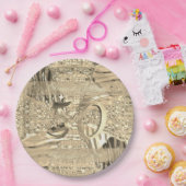 50e Jubileum Golden Wedding Elegant Faux Gold Papieren Bordje (Feest)