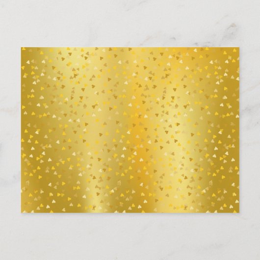 50e Jubileum GoldHearts Folie Opslaan datum Aankondigingskaart (Achterkant)