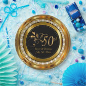 50e Jubileum - Goud en diamant Papieren Bordje (Feest)