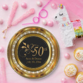 50e Jubileum - Goud en diamant Papieren Bordje (Feest)