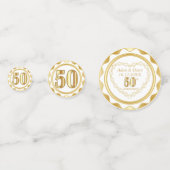 50e Jubileum - Goud en wit Confetti (Achterkanten)
