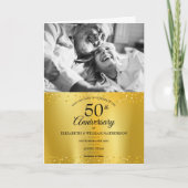 50e jubileum goud folie save the date foto  kaart (Voorkant)