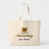 50e Jubileum - Goud Grote Tote Bag (Voorkant)