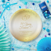 50e Jubileum goud harst jaren naar het buitenland Papieren Bordje (Feest)