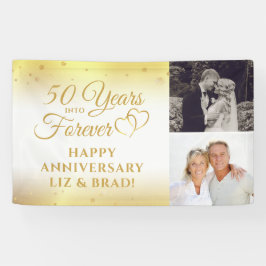 50e Jubileum goud harst jaren naar het buitenland Spandoek