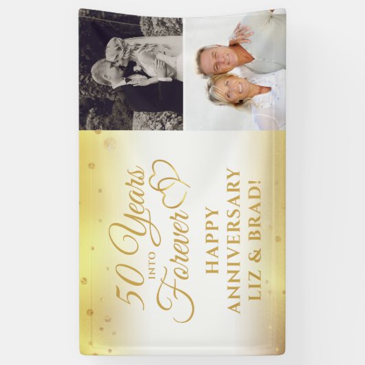 50e Jubileum goud harst jaren naar het buitenland Spandoek (Verticaal)