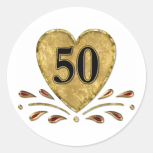 50e Jubileum - Goud Ronde Sticker