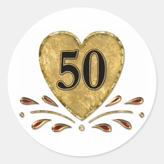 50e Jubileum - Goud Ronde Sticker (Voorkant)
