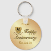 50e Jubileum - Goud Sleutelhanger (Voorkant)