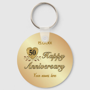 50e Jubileum - Goud Sleutelhanger