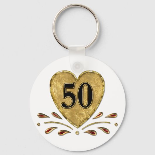 50e Jubileum - Goud Sleutelhanger (Voorkant)