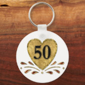 50e Jubileum - Goud Sleutelhanger (Voorkant)