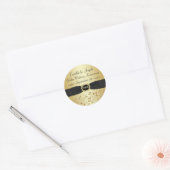 50e Jubileum goud, zwart 1,5" ronde Sticker (Envelop)