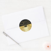 50e Jubileum goud, zwart 1,5" ronde Sticker (Envelop)