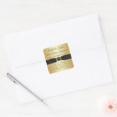 50e Jubileum goud, zwart 1,5" vierkante Sticker (Envelop)