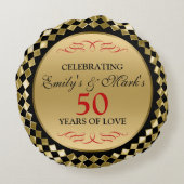 50e Jubileum- Gouddiamant Rond Kussen (Achterkant)