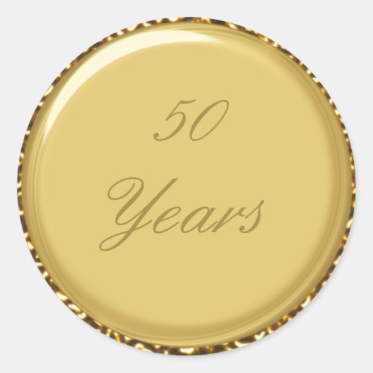 50e Jubileum gouden 1,5" Diameter Ronde Sticker (Voorkant)
