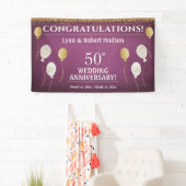 50e Jubileum gouden ballonnen Spandoek (Insitu)