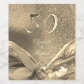 50e Jubileum gouden bruiloft 50 jaar jubileum Wijn Etiket (Enkel label)