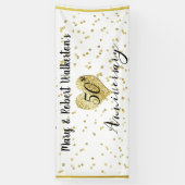 50e Jubileum gouden Confetti bruiloft receptie Spandoek (Verticaal)