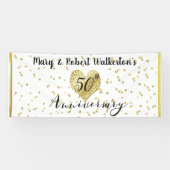 50e Jubileum gouden Confetti bruiloft receptie Spandoek (Horizontaal)