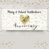 50e Jubileum gouden Confetti bruiloft receptie Spandoek