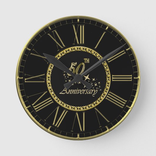 50e Jubileum, gouden en zwarte feestdag 3 Ronde Klok (Voorkant)