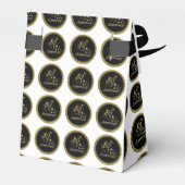 50e Jubileum gouden en zwarte feestdag Bedankdoosjes (Achterkant)