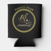 50e Jubileum gouden en zwarte feestdag Blikjeskoeler (Voorkant)