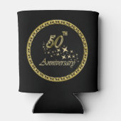 50e Jubileum gouden en zwarte feestdag Blikjeskoeler (Achterkant)