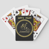 50e Jubileum gouden en zwarte feestdag Pokerkaarten (Achterkant)
