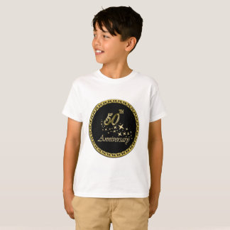 50e Jubileum gouden en zwarte feestdag T-shirt