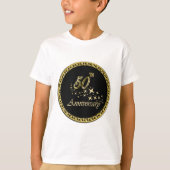 50e Jubileum gouden en zwarte feestdag T-shirt (Voorkant)