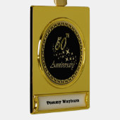 50e Jubileum gouden en zwarte feestdag Verguld Banner Ornament (Rechts)