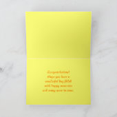 50e Jubileum gouden engel rozen Kaart (Binnen)