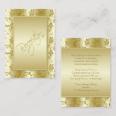 50e Jubileum Gouden Glitter Receptie Kaart (Voorkant / Achterkant)
