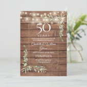 50e Jubileum Greenery String Lights Wood Kaart (Staand voorkant)