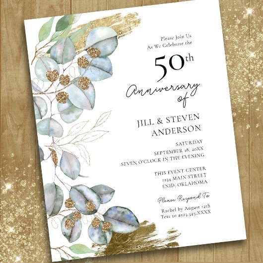 50e Jubileum Griekenland Eucalyptus Sage Invitati