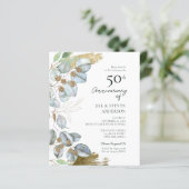 50e Jubileum Griekenland Eucalyptus Sage Invitati (Staand voorkant)