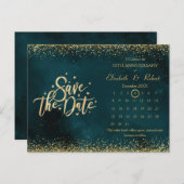 50e Jubileum Groene Bruiloft De Datumkalender Aankondigingskaart (Voorkant / Achterkant)