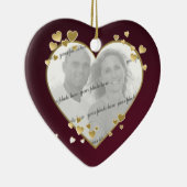 50e Jubileum Hart Foto Keepsake Keramisch Ornament (Rechts)