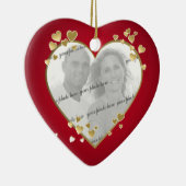 50e Jubileum Hart Foto Keepsake Keramisch Ornament (Rechts)