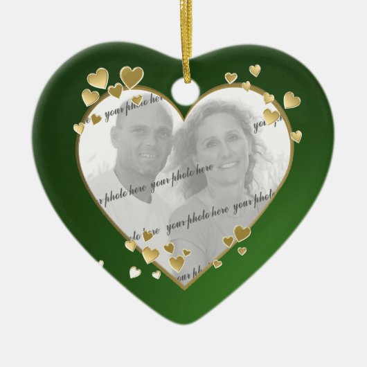 50e Jubileum Hart Foto Keepsake Keramisch Ornament (Voorkant)